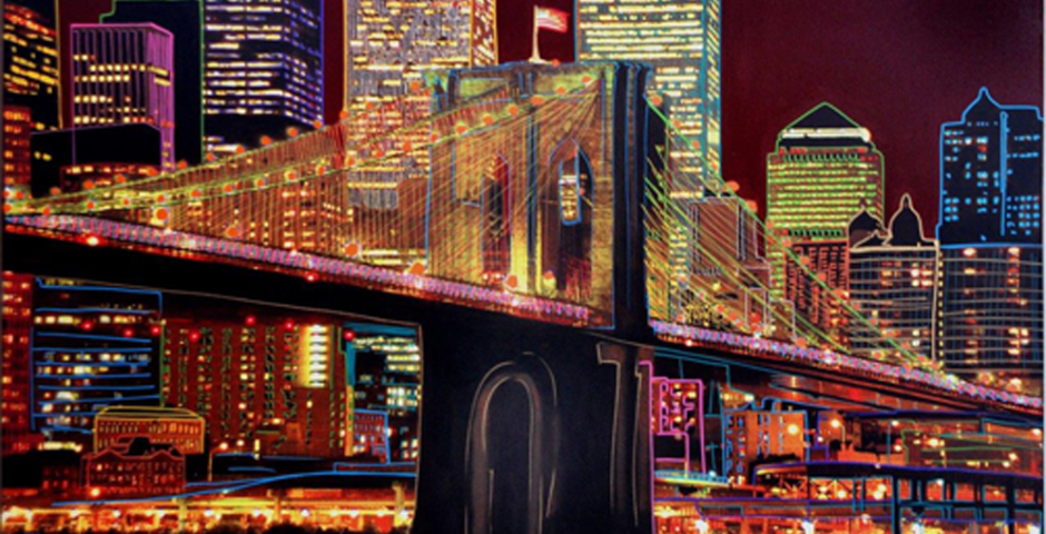 Brooklyn Bridge Night by Steve Kaufman